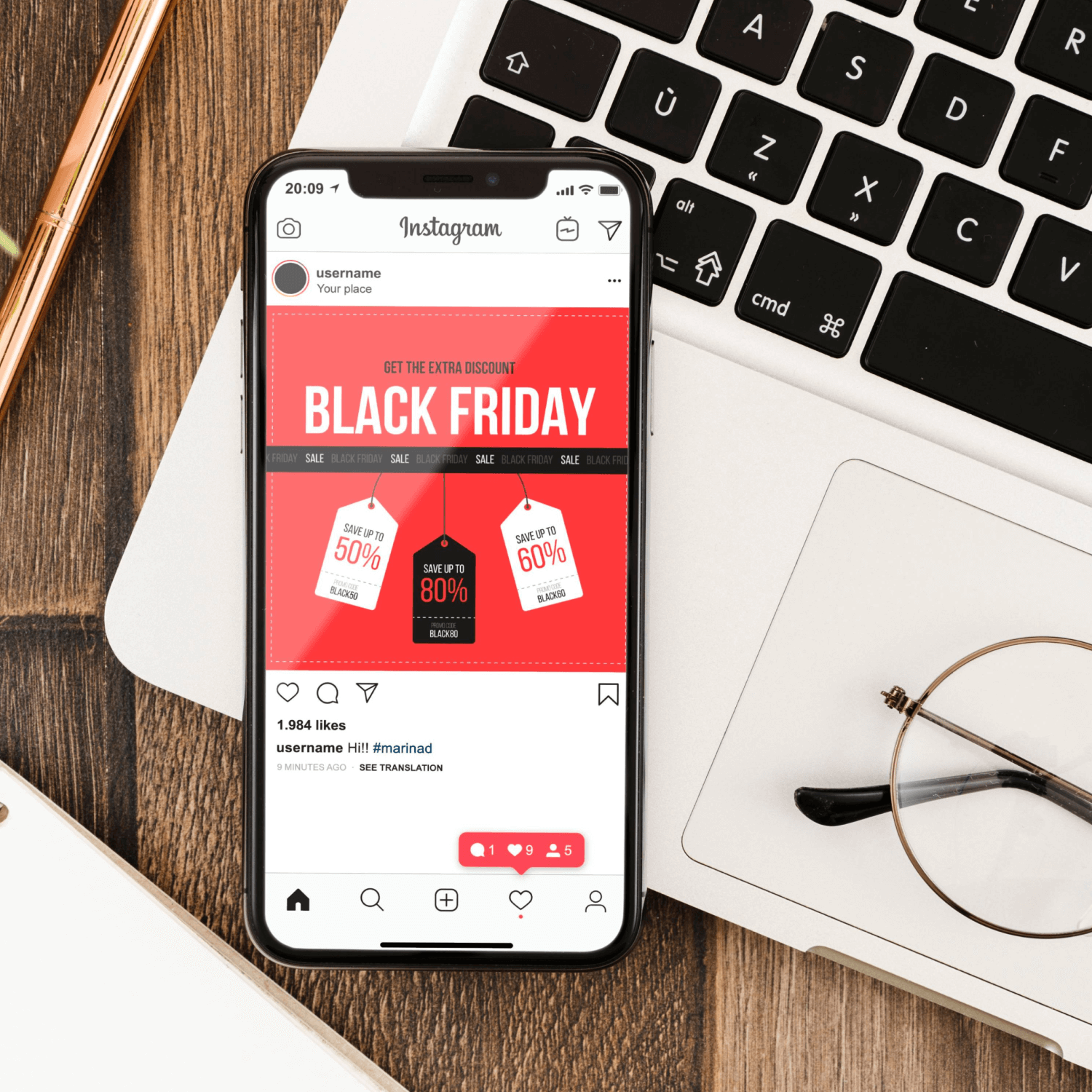 Red Black Friday Promo Designs preview images.