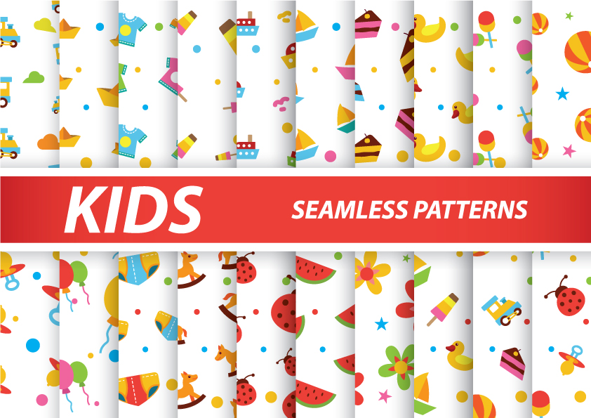 20 KIDS SEAMLESS PATTERNS BACKGROUND COLLECTION