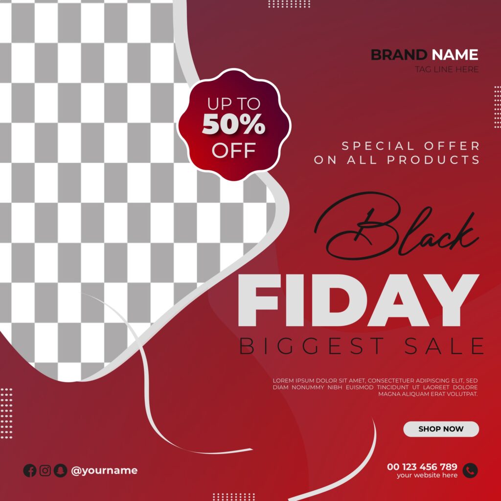 This is a Black Friday Fashion Sale Social Media Instagram Post Template Bundle.