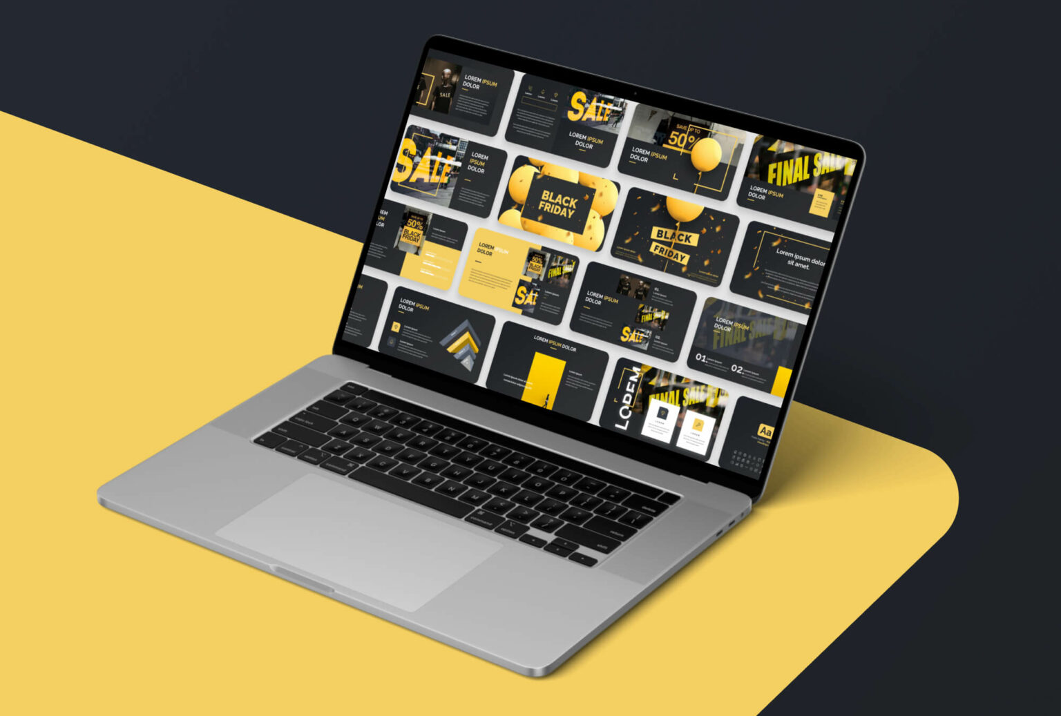 Powerpoint Promo Black Friday Promo PowerPoint Template: 50 Slides – MasterBundles