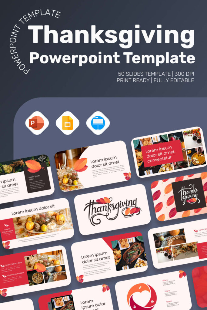 Thanksgiving PowerPoint TemplatePinterest image.