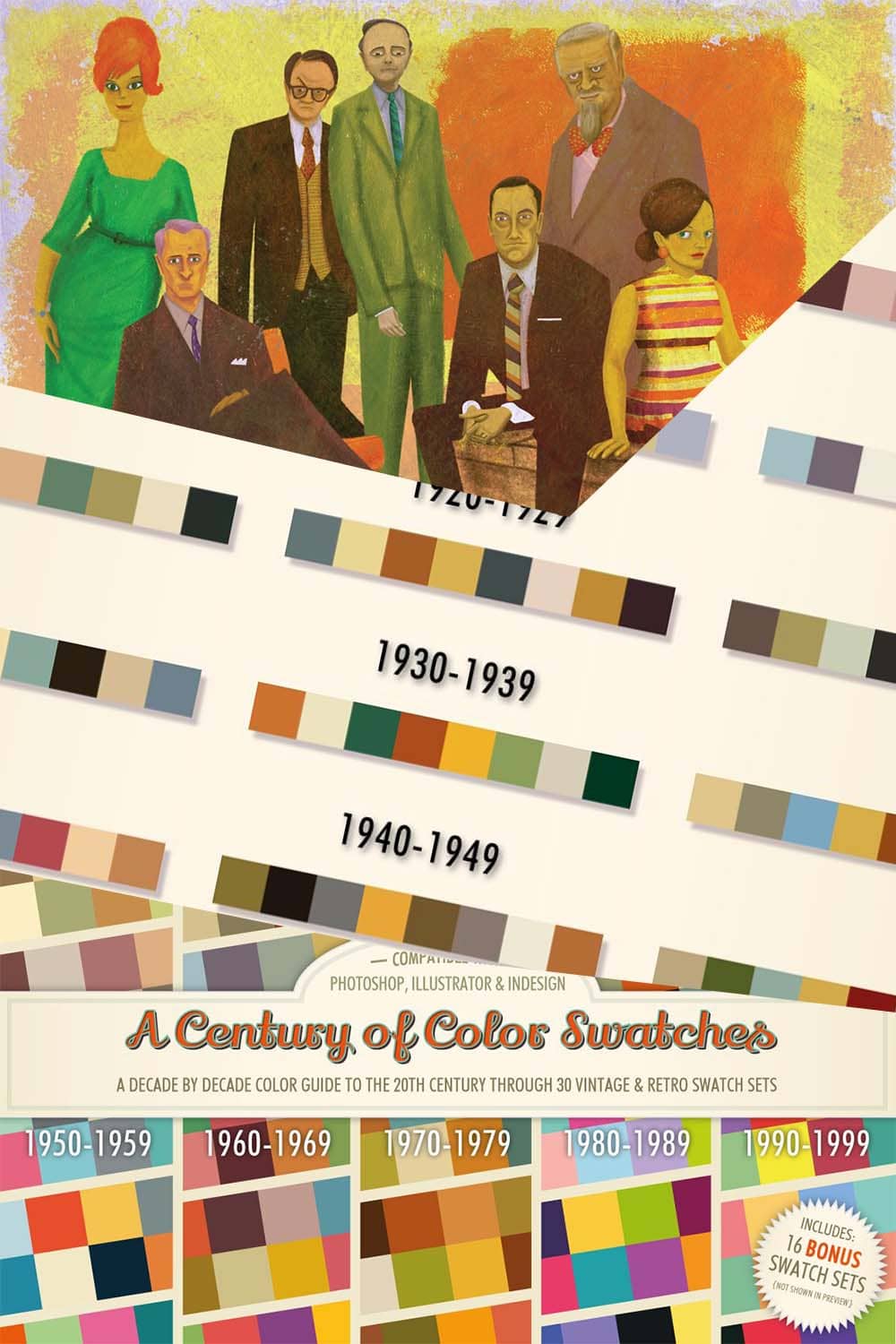 A Century of Color Swatches Pinterest image.