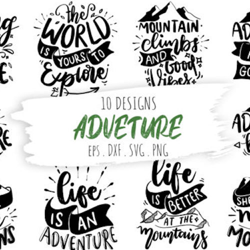 Adventure Quotes Bundle Graphics previews.