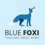 Blue Fox Character Logo Design cover image.