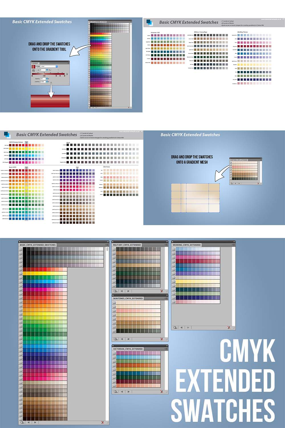 CMYK Extended Swatches Pinterest image.