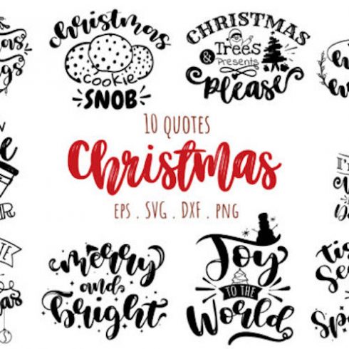 Christmas Quotes Bundle Graphics cover image.