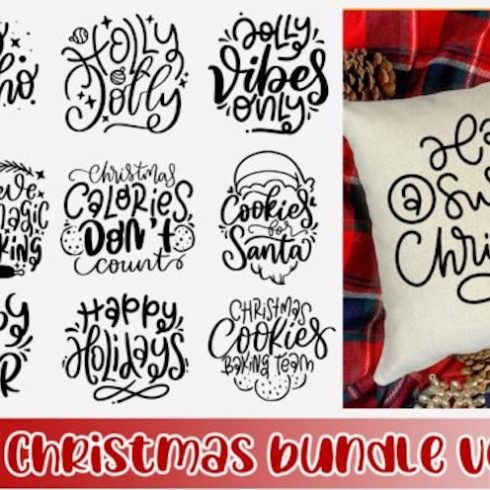 Christmas Quotes SVG Bundle cover image.