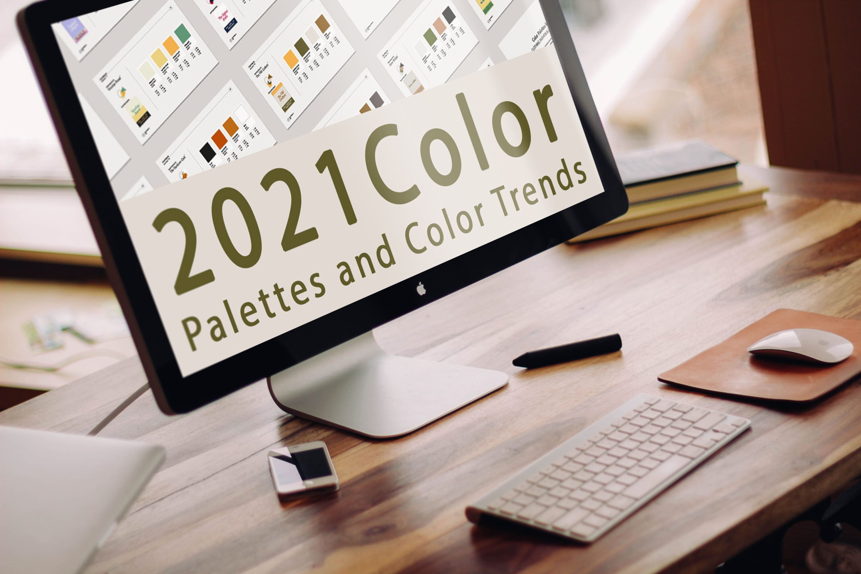 2021:Color Palettes and Color Trends computer mockup.