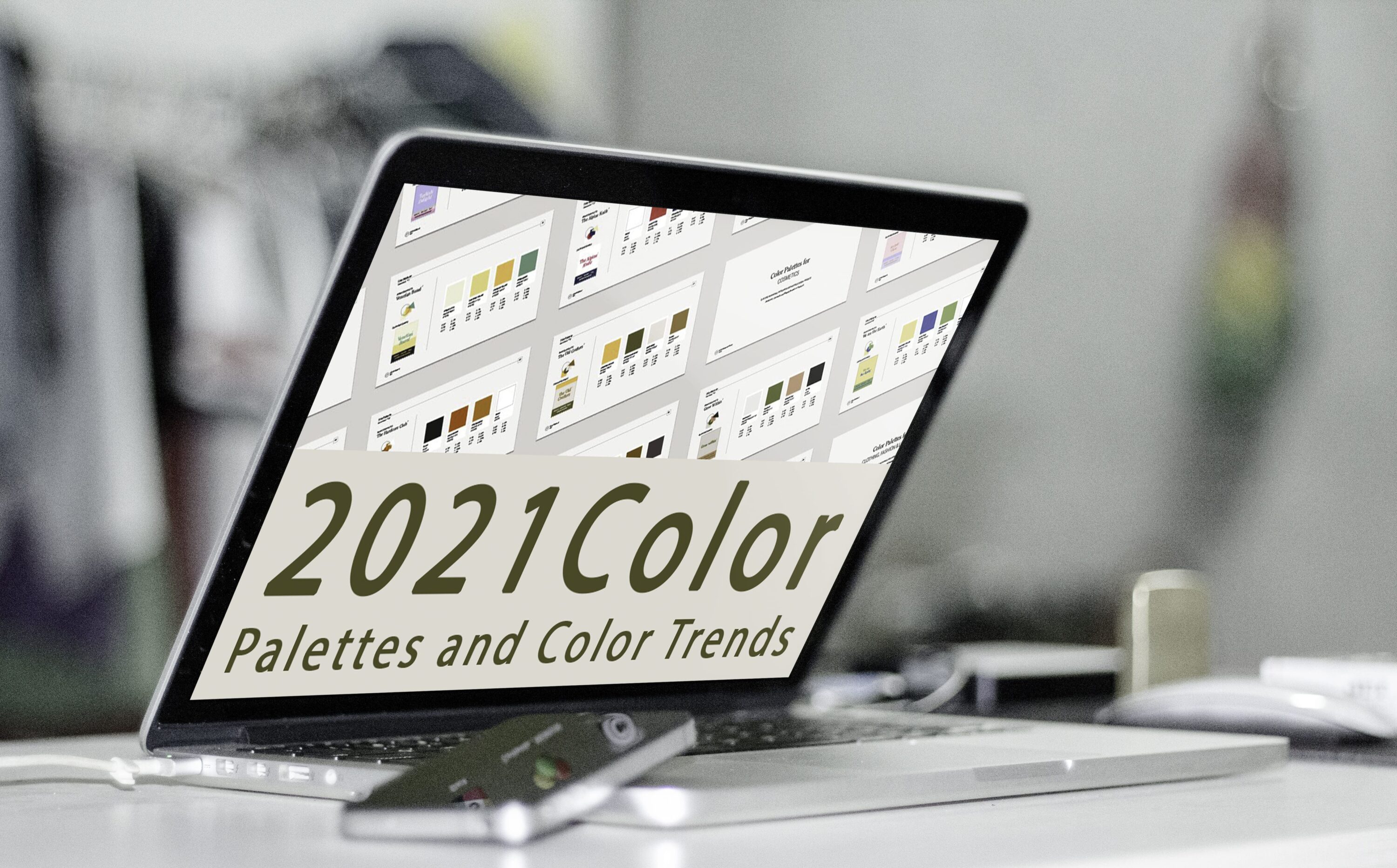 2021:Color Palettes and Color Trends notebook mockup.