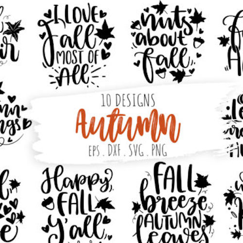 Fall Autumn SVG Bundle Thanksgiving SVG Graphics cover image.