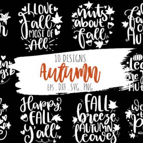 Fall Autumn SVG Bundle, Thanksgiving SVG preview image.