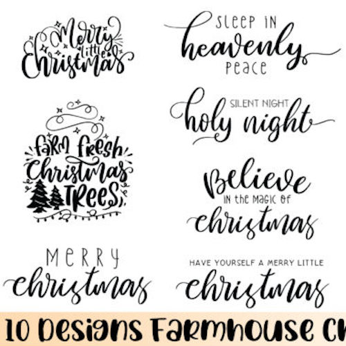 Farmhouse Christmas Quotes SVG preview image.