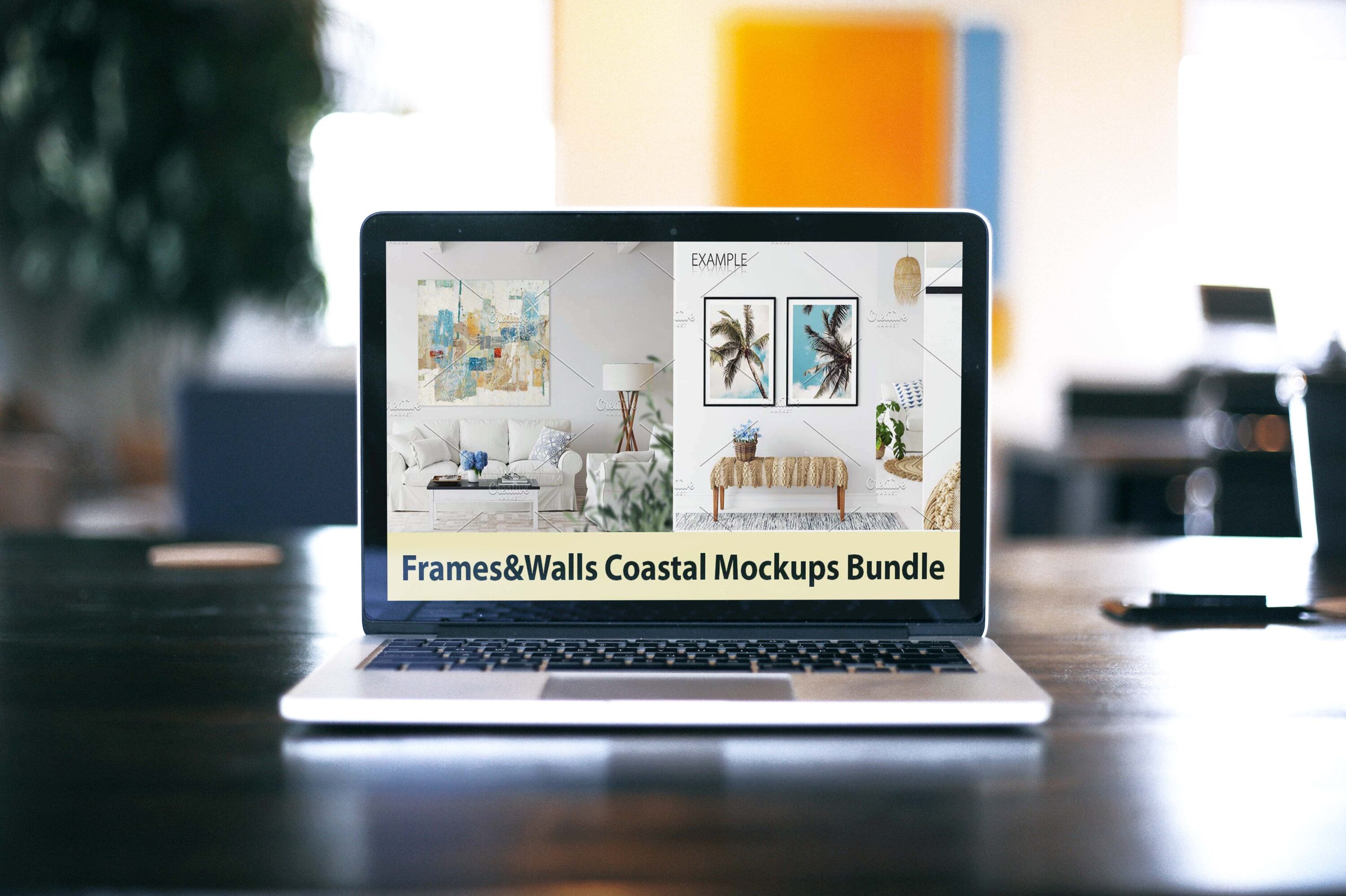 FramesWalls Coastal Mockups Bundle Mockup notebook.