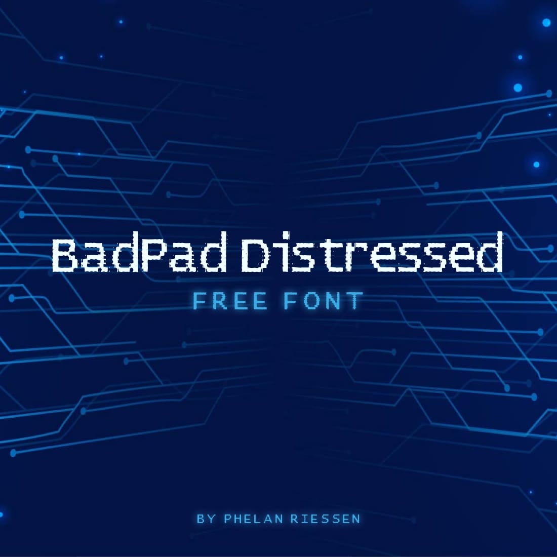 Free BadPad Distressed Font Blue Cover Preview by MasterBundles.