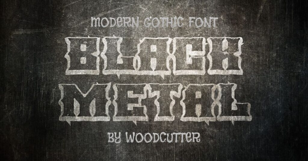 Free Black Metal Font Facebook Collage Image by MasterBundles.
