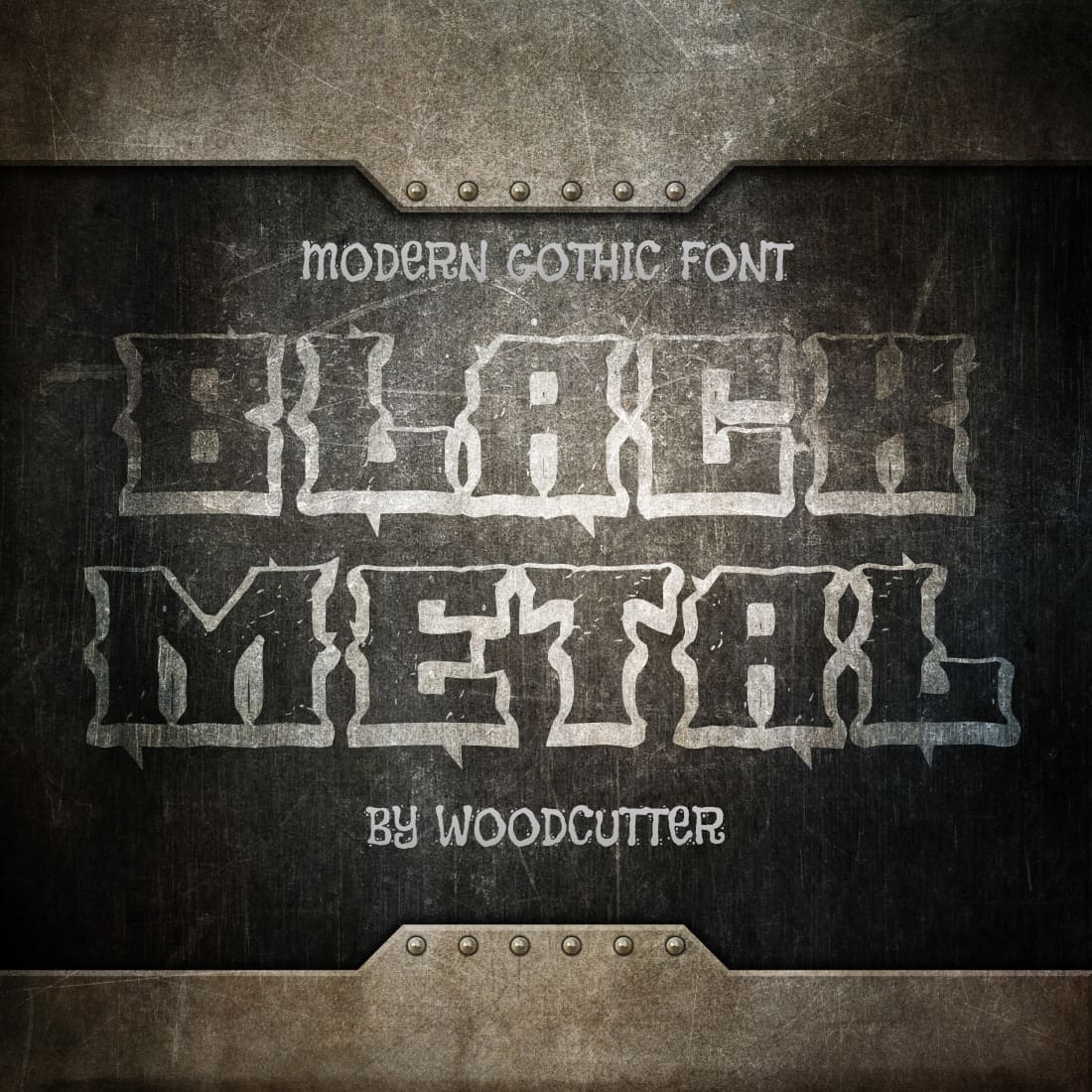 MasterBundles Free Black Metal Font Main Cover Image.