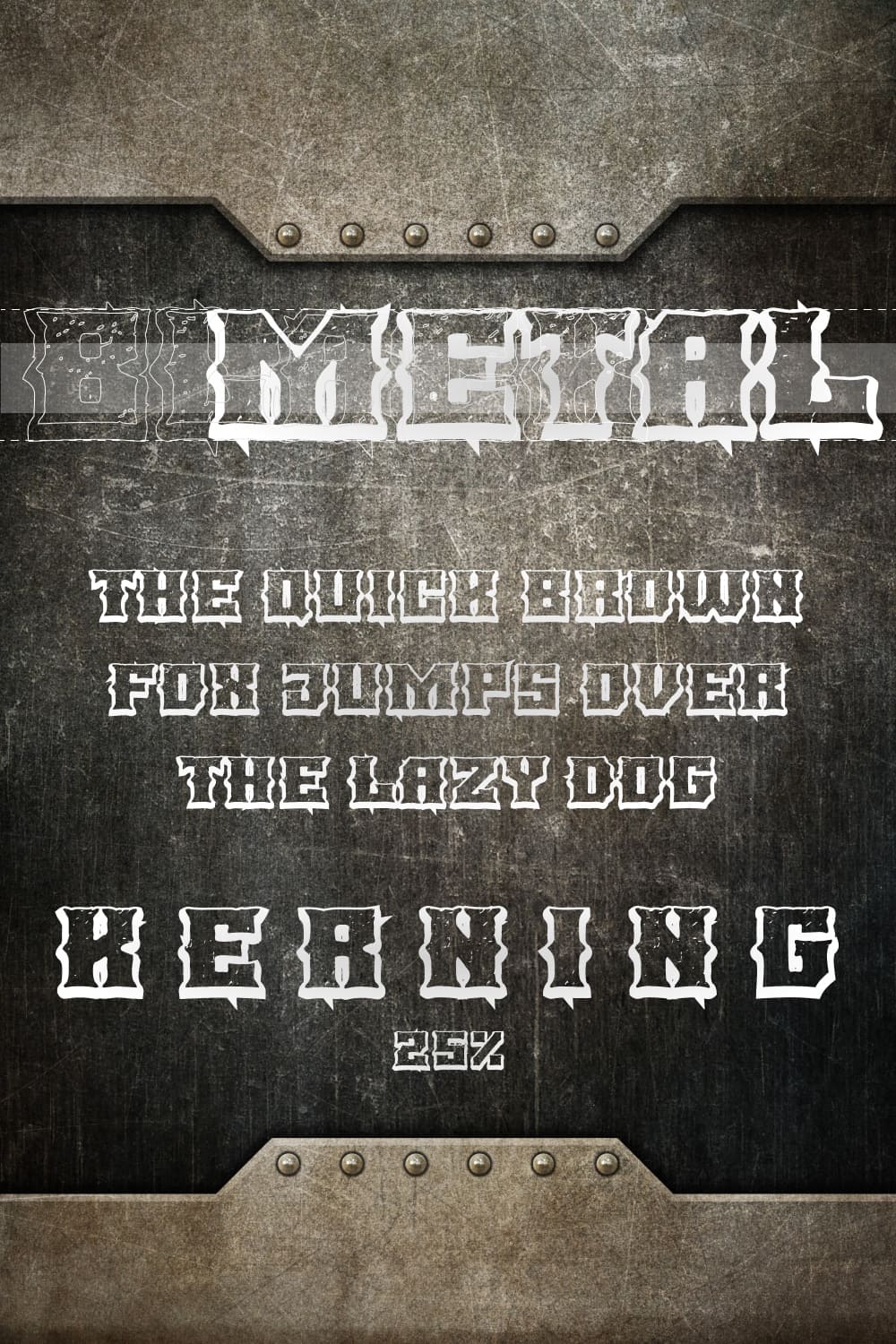 Free Black Metal Font MasterBundles Pinterest Collage Image.
