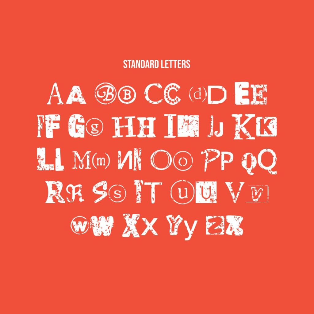 Free Distressed Ransom Note Font