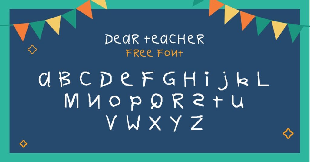 Free Font Dear Teacher Cool MasterBundles Facebook Collage Image.