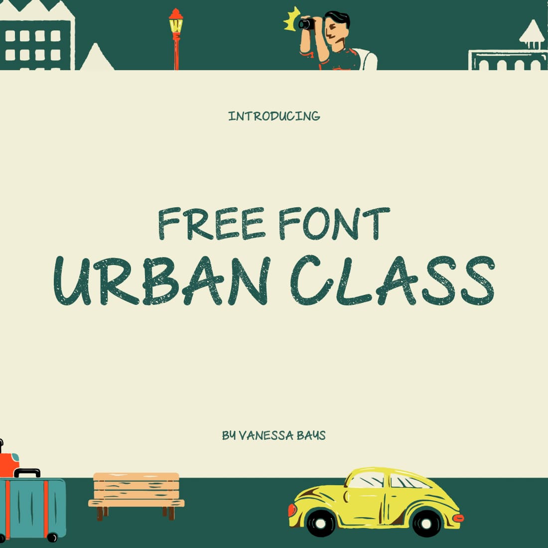 Free Font Urban Class Main Cover by MasterBundles.