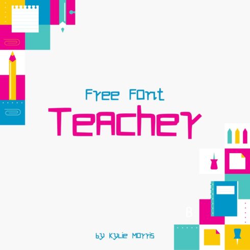 Free Font for teachers Colorful Main MasterBundles Preview.