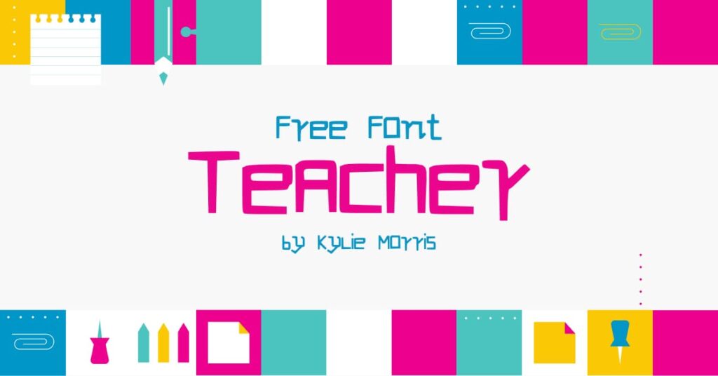 Free Font for teachers Facebook Collage by MasterBundles.