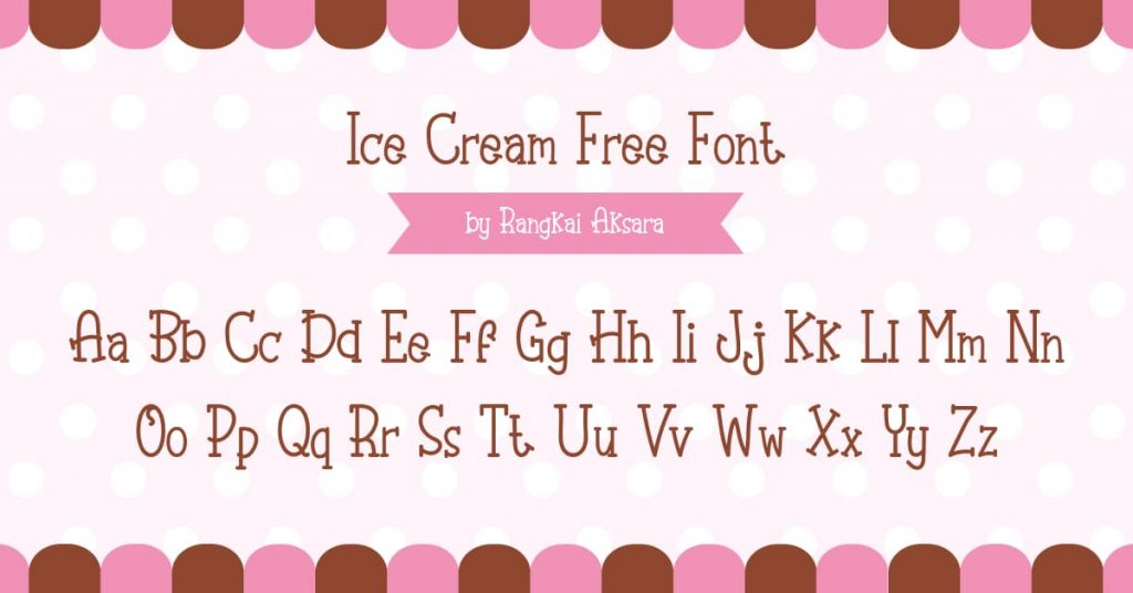 Free Ice Cream Cake Font Pink MasterBundles Facebook Preview with Alphabet.