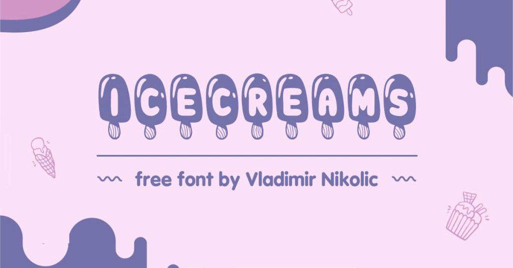 Free Ice Cream Font Facebook Collage Image by MasterBundles.