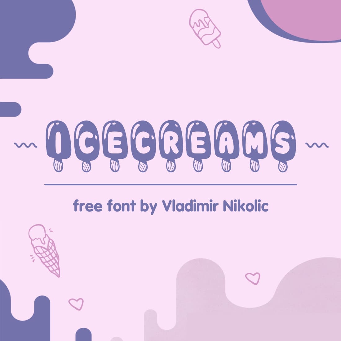 Free Ice Cream Font MasterBundles Main Cover Image.
