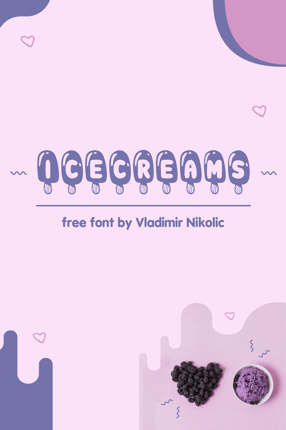 Free Ice Cream Font Pinterest Pink Collage Image by MasterBundles.