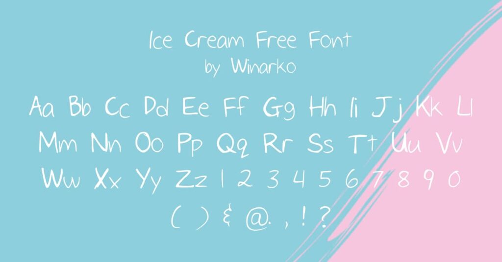 Free Ice Cream Script Font MasterBundles Facebook Collage Image with Alphabet.