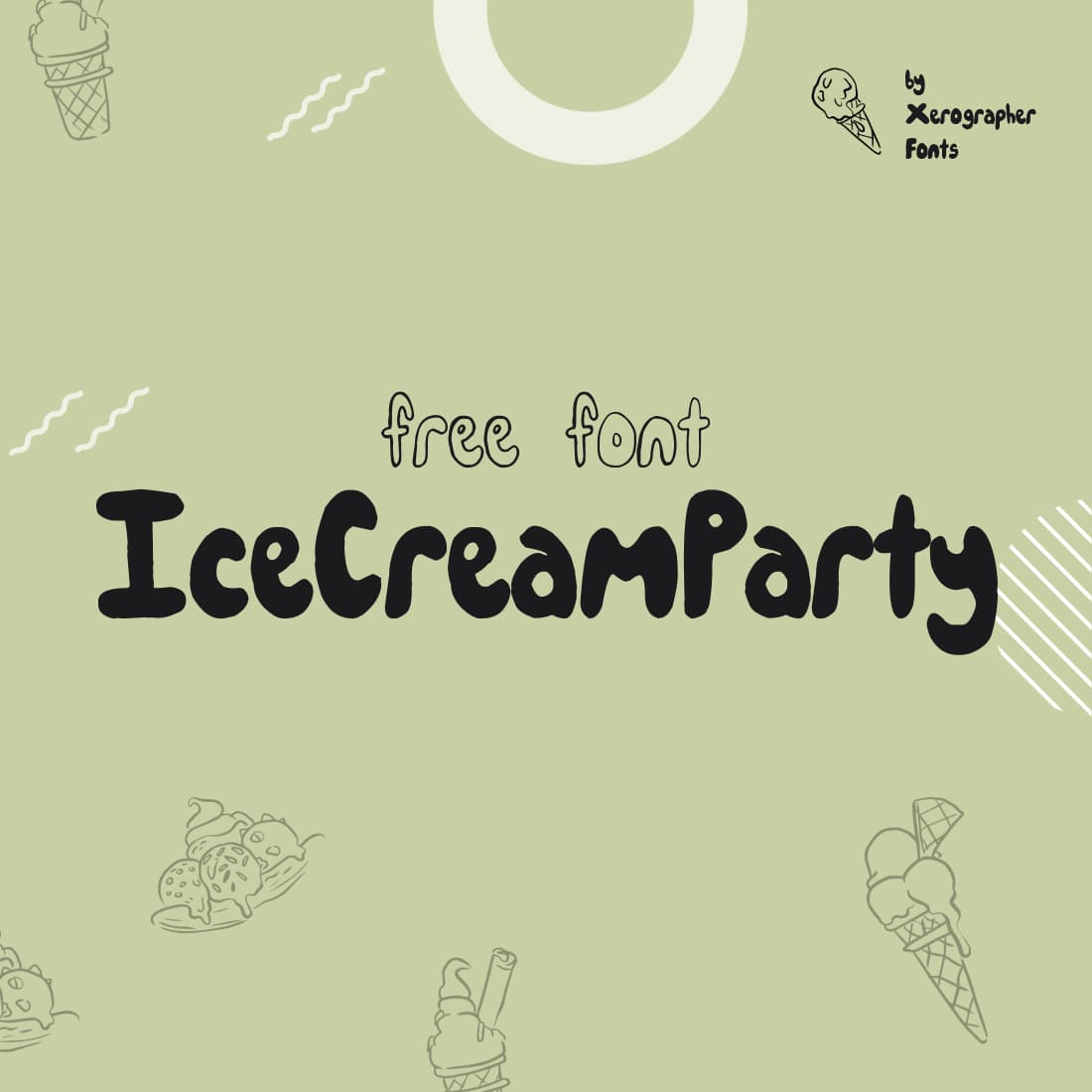 Free IceCreamParty Font Main MasterBundles Collage Image.