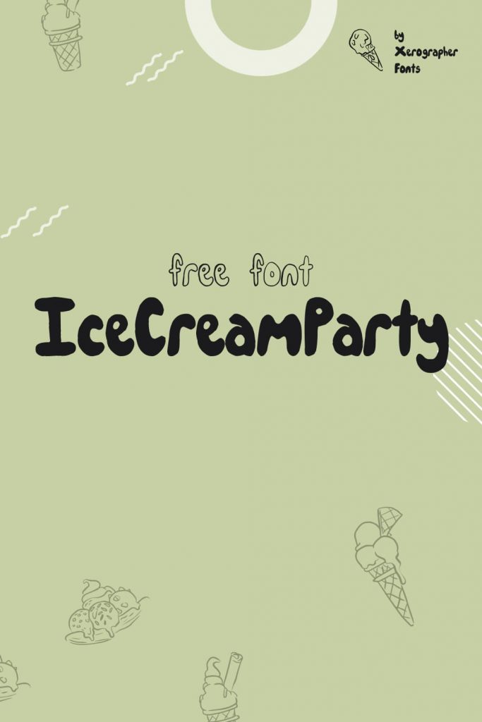 Free IceCreamParty Font Pinterest Collage Image by MasterBundles.