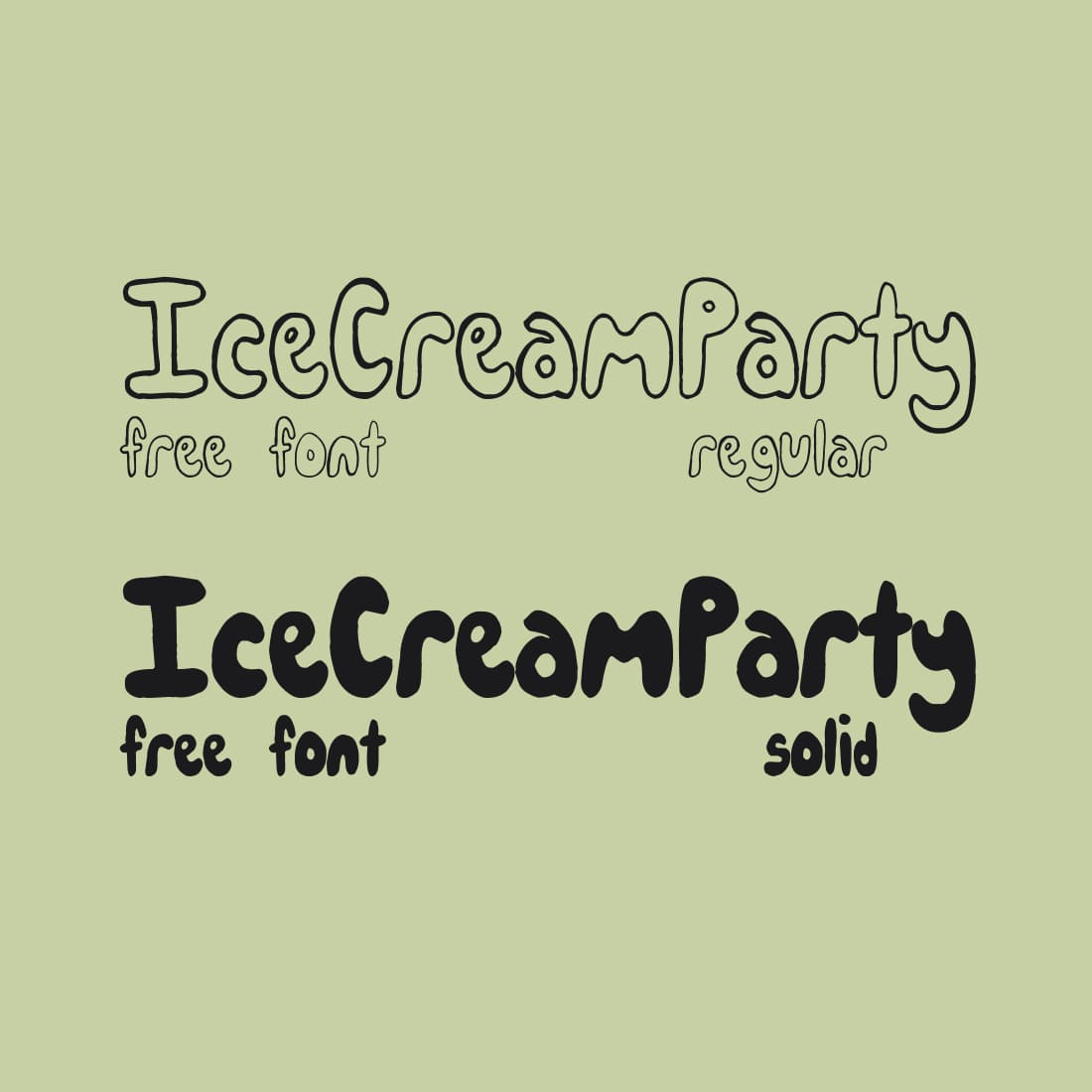 Free IceCreamParty Font Solid and Regular Cover Preview.