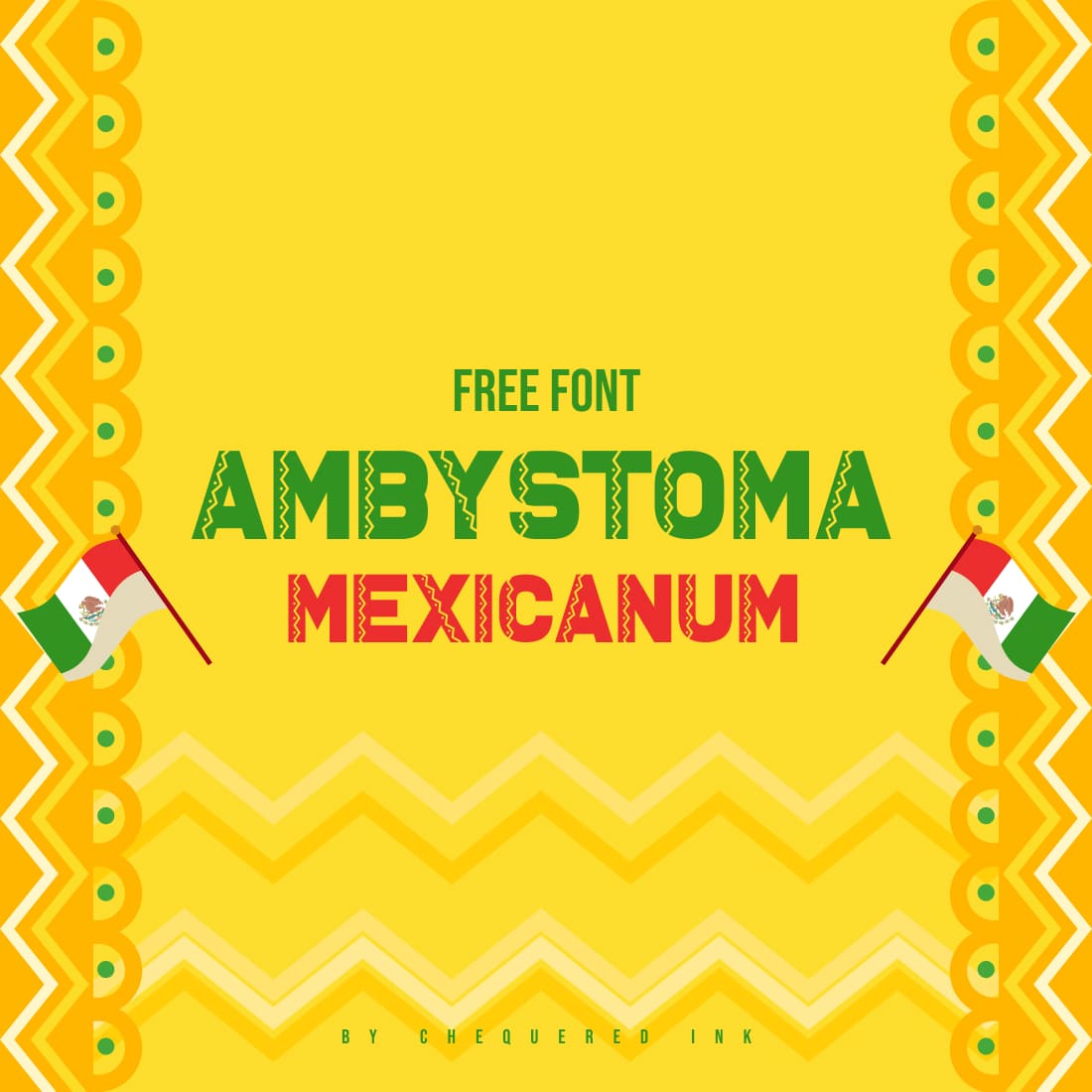 Free Mexican Font Ambystoma Mexicanum Main Collage Image.