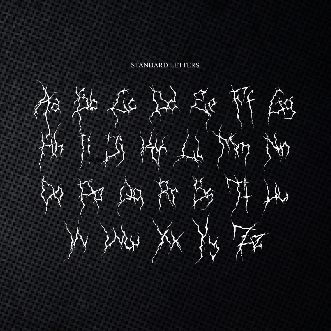 Free Ultimate Black Metal Font MasterBundles Cover Image with Alphabet.