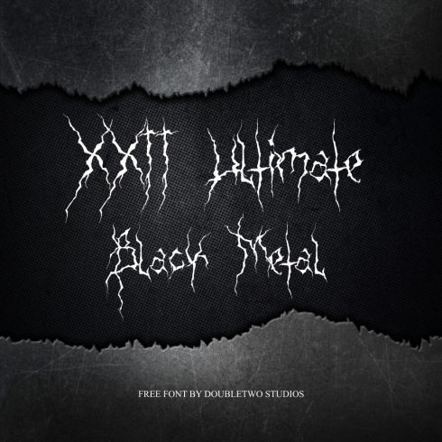 Free Ultimate Black Metal Font MasterBundles Dark Cover Image.
