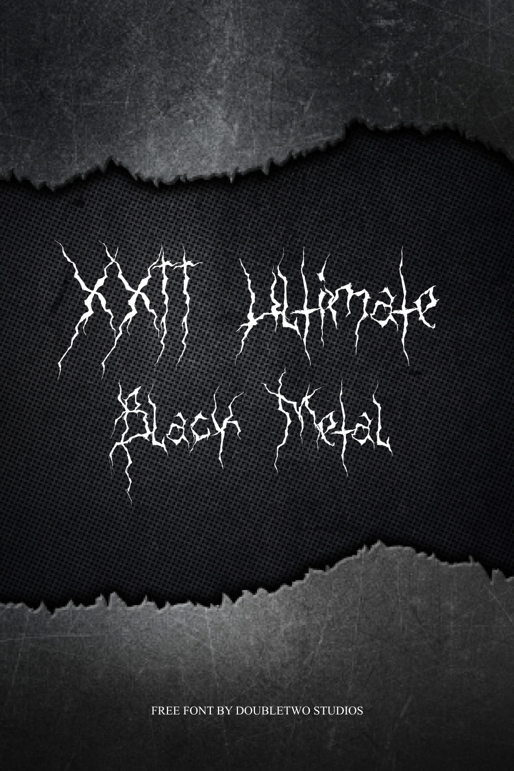 Free Ultimate Black Metal Font MasterBundles Pinterest Collage Image.