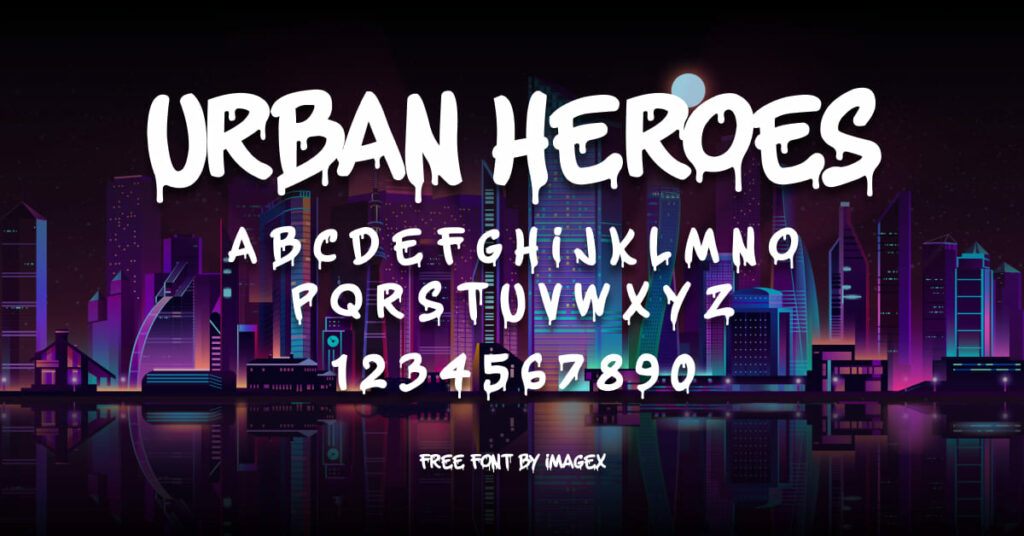 Free Urban Heroes Font Facebook Alphabet Preview by MasterBundles.