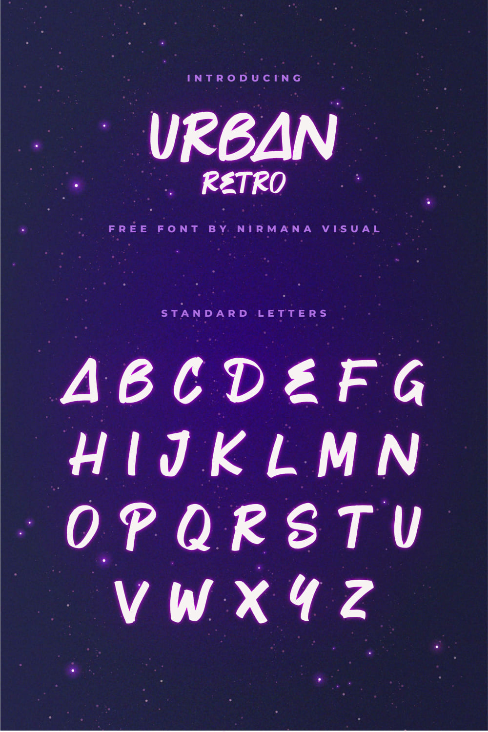 MasterBundles Free Urban Retro Font Pinterest Collage Image with Standart Letters.