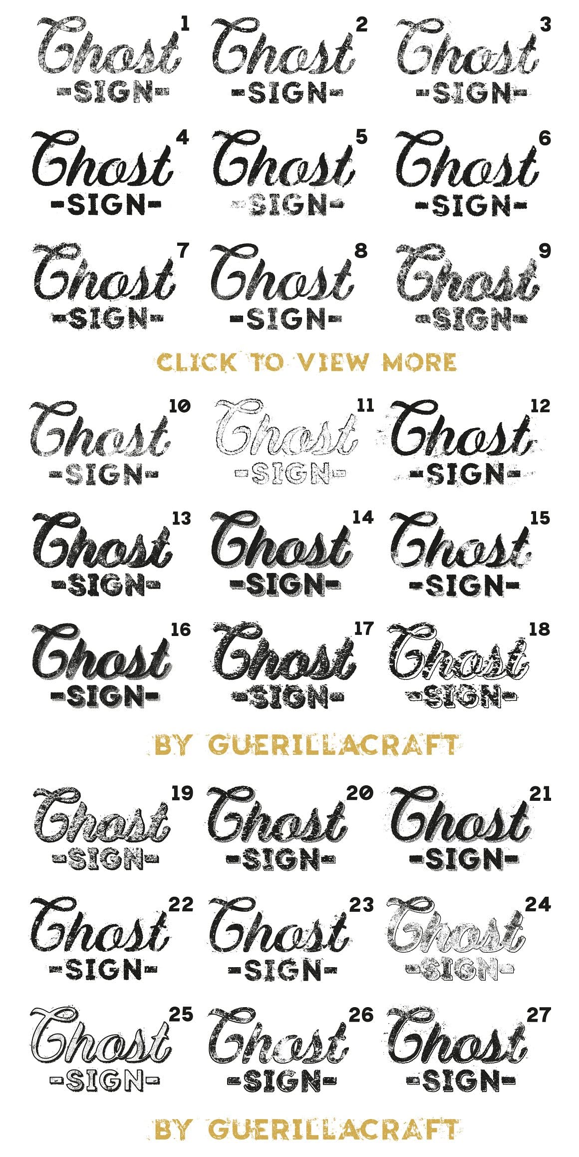 Preview of Ghost Signs for Adobe Illustrator effects.