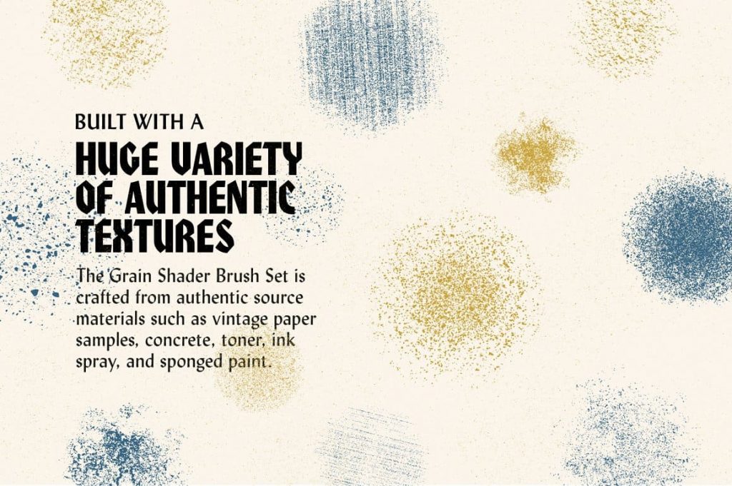 Authentic Texture Grain Shader Brushes For Illustrator.