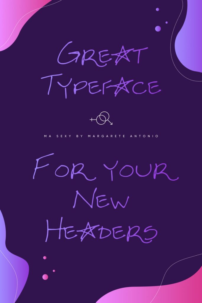 MasterBundles Awesome Violet Pinterest Preview with Sexy Sara Free Font.