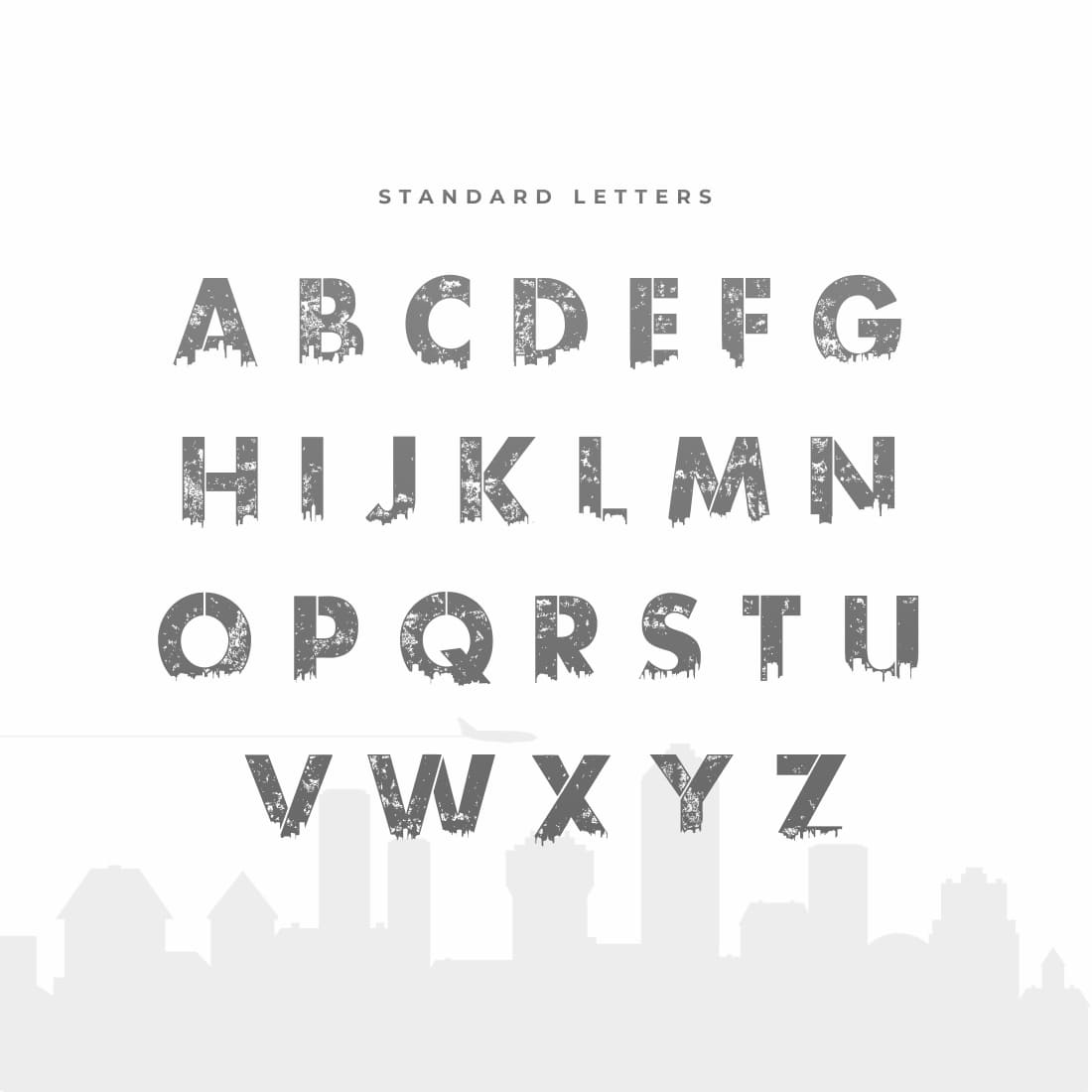 MasterBundles Cover Free Urban Jungle Font Alphabet Preview.