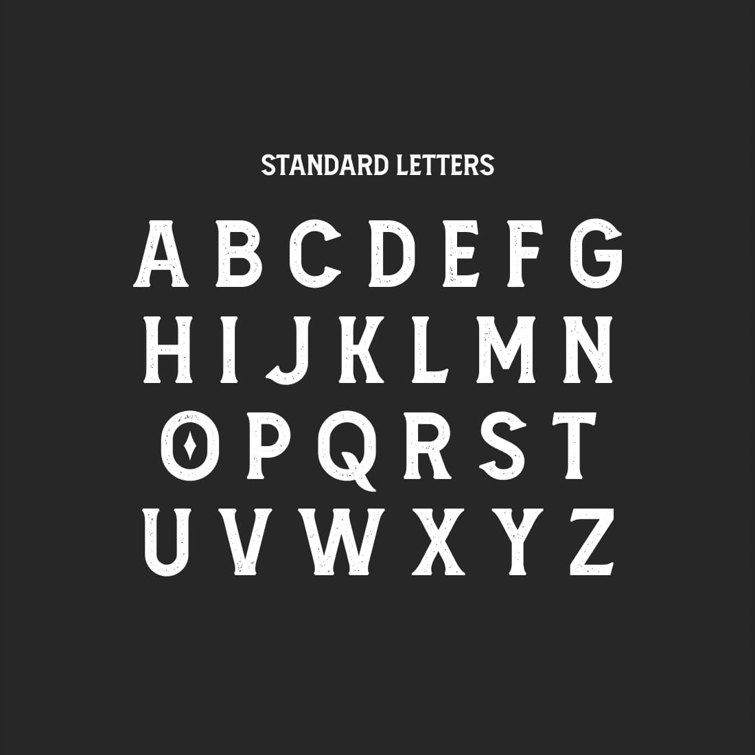 MasterBundles Free Amnestia Distressed Font Black Cover Preview with Alphabet.