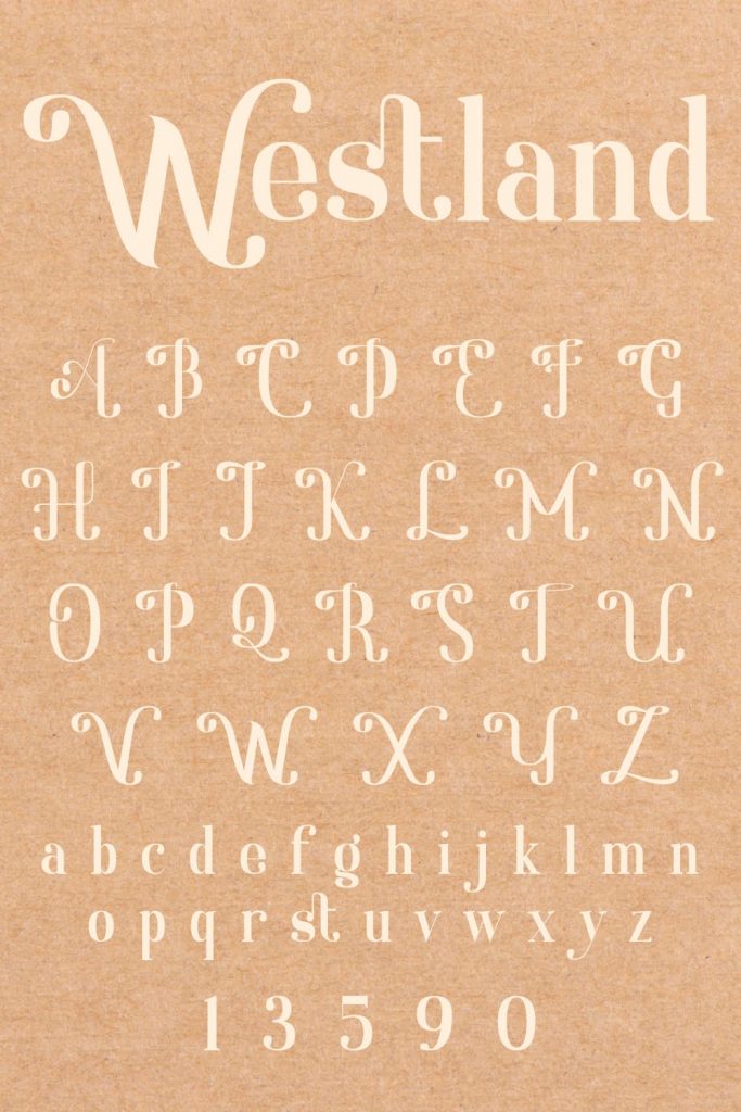 MasterBundles Pinterest Collage Image with Free West Font Alphabet.