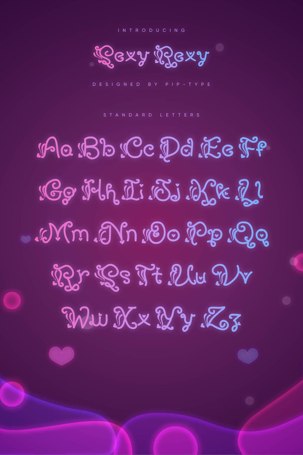 MasterBundles Pinterest Collage Image with Sexy Rexy Free Font Alphabet.