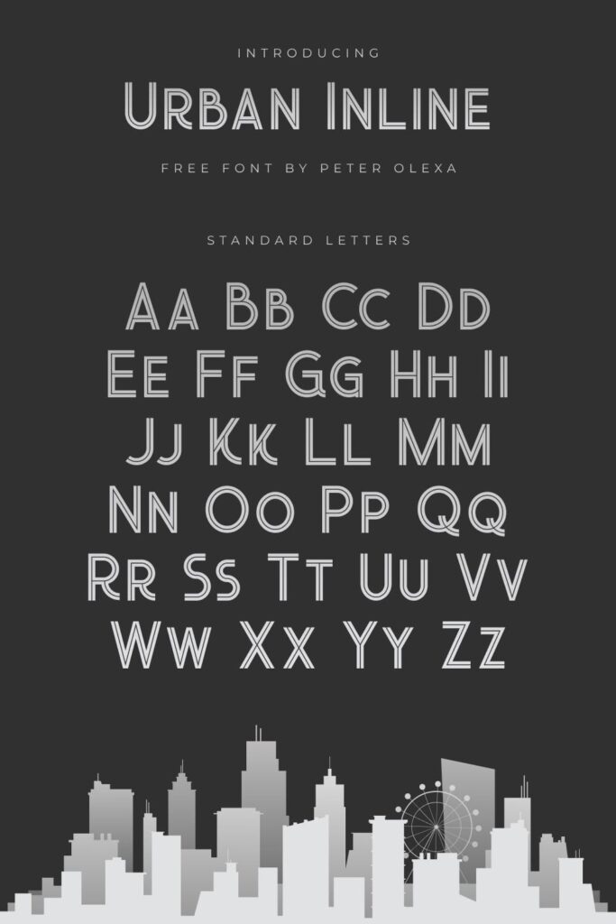 MasterBundles Pinterest Graphite Preview for Free Urban Font Alphabet.