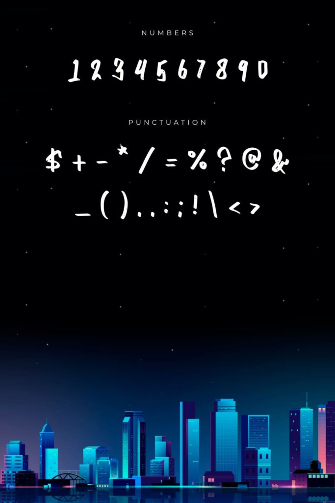 Numbers and Punctuation Pinterest Preview for Free Urban Nation Font.