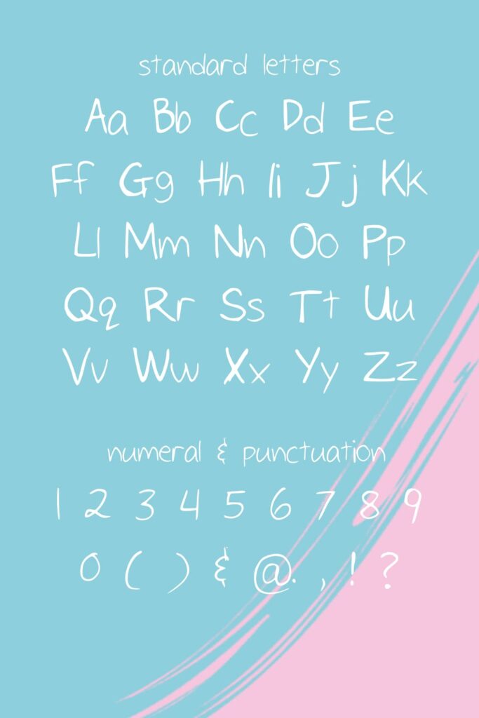 MasterBundles Pinterest Collage Image with Free Ice Cream Script Font Standart Letters Numerals Punctuation.